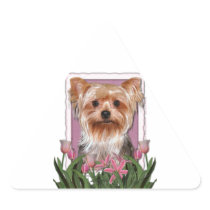 Mothers Day - Pink Tulips - Yorkshire Terrier