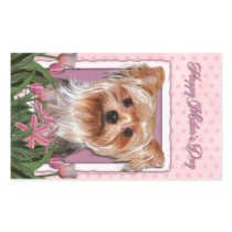 Mothers Day - Pink Tulips - Yorkshire Terrier