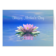 Mother's Day Pink Water Lily Greeting Cards