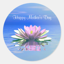 Mother's Day Pink Water Lily Sticker