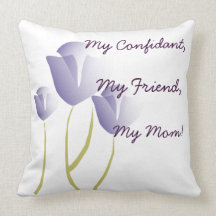 Mother's Day Purple Artsy Tulips Pillow