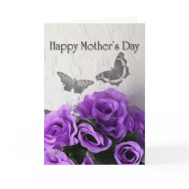 Mother's Day (Purple Rose & Butterfly) Card