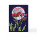 Mother's Day Red Tulips & Moon Card & Poem