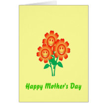 Mother's Day triple flower bunch Cards