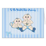 Mother's Day - Twin Baby Boys Card