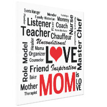 Mother's Day Unconditional Love Amazing Mom Gallery Wrapped Canvas