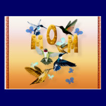 Mother's Day with humming birds postcards