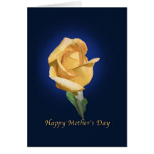 Mother's Day with Yellow Rose Bud Greeting Card