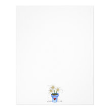 Mother's Flowers · Blue Flower Pot Customized Letterhead