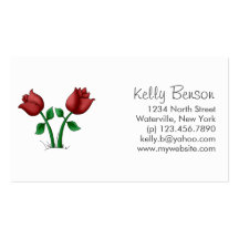 Mother's Flowers · Red Flowers Business Card Template