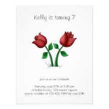 Mother's Flowers · Red Flowers Personalized Invitation