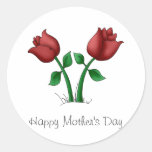 Mother's Flowers · Red Flowers Round Sticker