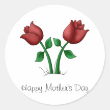 Mother's Flowers · Red Flowers Round Sticker
