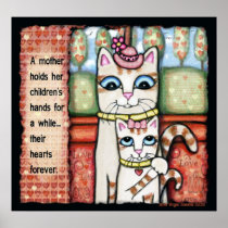 Mother's Heart Cat Art Poster
