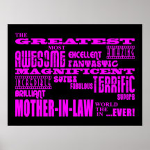 Mothers in Law Fun Gifts : Greatest Mother in Law Print
