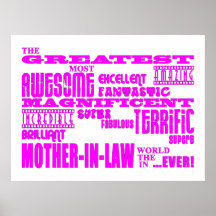 Mothers in Law Fun Gifts : Greatest Mother in Law Print