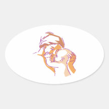Mothers Love Oval Stickers
