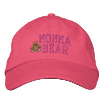 Mothers Momma Bear Embroidered Hat