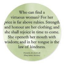 Mothers' Worth Cannot be Measured  (Proverbs 31) Round Sticker