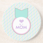 MOTHERSDAY KAWAII BADGE BLUE PURPLE COASTER