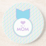 MOTHERSDAY KAWAII BADGE BLUE PURPLE COASTER
