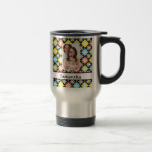 Motif à motifs de losanges de marguerite mugs à café