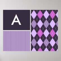 Motif à motifs de losanges pourpre posters
