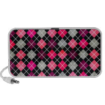 Motif à motifs de losanges rose haut-parleurs mobiles