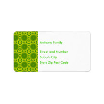 Motif abstrait de jaune de vert de cercles d'étiqu étiquettes d’adresse