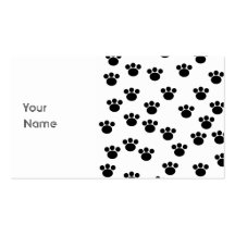 Motif animal d'empreinte de patte. Noir et blanc. Cartes De Visite Professionnelles