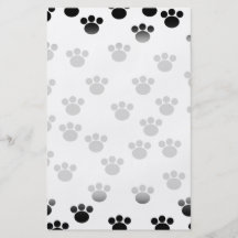 Motif animal d'empreinte de patte. Noir et blanc. Prospectus