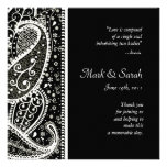 Motif Bl et Wh de Paisley. Programme carré de mari Invitations
