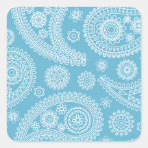 Motif bleu-clair de Paisley Autocollants