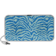 Motif bleu de Bling de rayure de zèbre d'impressio Haut-parleurs PC