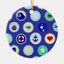 Motif bleu de marin de mer nautique décoration de noël