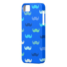 Motif bleu de moustache étui iPhone 5
