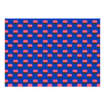 Motif bleu de petit gâteau cartons d'invitation
