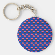 Motif bleu de petit gâteau porte-clés