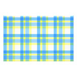 Motif bleu et jaune de plaid motifs pour papier à lettre