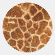 Motif brouillé de fourrure de girafe autocollant rond