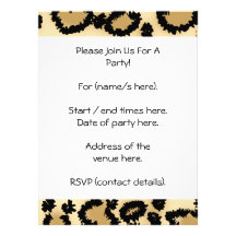 Motif, Brown et noir d'empreinte de léopard Invitations Personnalisées