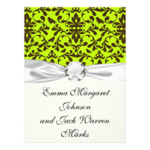 motif brun de damassé de vert d'oiseau et de chaux bristols