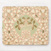 motif brun floral complexe de nouveau d'art tapis de souris