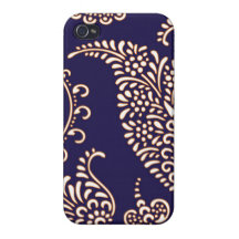 Motif chic floral girly vintage de Paisley de dama iPhone 4 Case