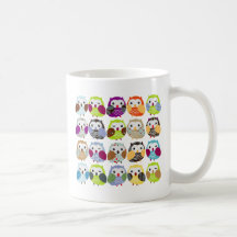 Motif coloré de hibou mugs à café