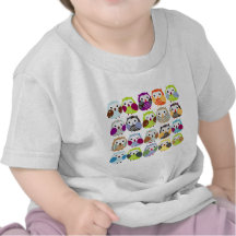 Motif coloré de hibou t-shirt