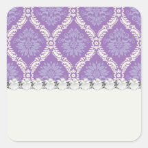motif crème pourpre de damassé stickers carrés