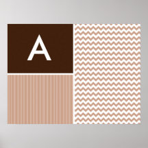 Motif de Brown Chevron Posters