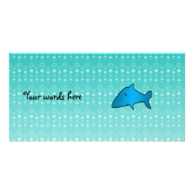 Motif de bulles de requin bleu carte avec photo