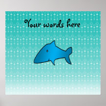 Motif de bulles de requin bleu posters